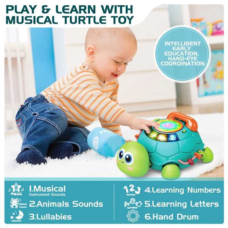 Baby Toys 6-18 Months Music Turtle Crawling Light Sound Music Toy Girl Boy Early Learning Educational Toys Infant Toddler Gifts Y260319