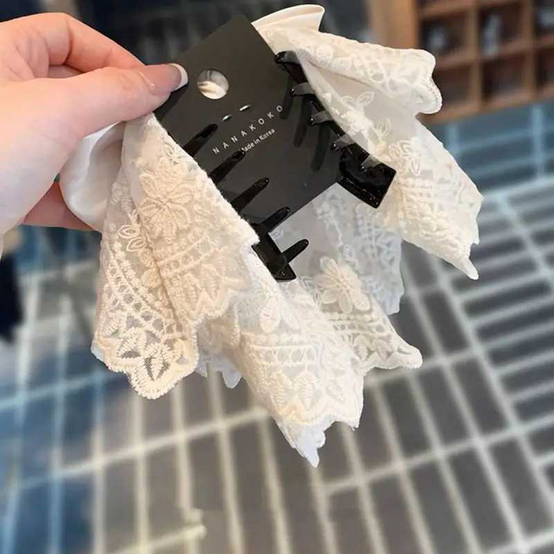 1pc French Romantic Lace Bow Ponytail Clip Stylish Style Small Grip Clip Hairpin Hair Accessories Headwear H260319