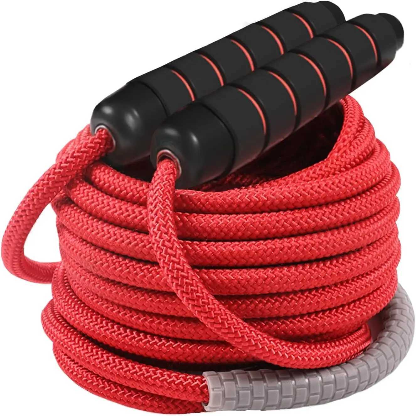 16 FT Adjustable Long Jump Rope for Kids and Adults Double Dutch Skipping Rope with Nylon Core 360 Rotation M260319