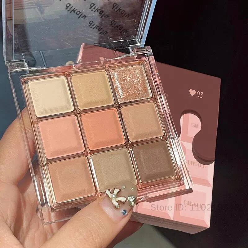 Bestseller 9 Colors Smoky Black Pink Makeup Pallete Matte Chocolate Brown Eye Shadow Palette Shimmer Shiny Eyeshadow Cosmetics Ddmyhappy