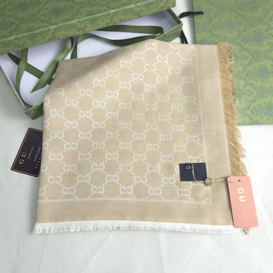 Designer Scarf Silk 140x140cm wool viscose fiber Cotton Blend Women Fashion Silks Scarf Designers Scarves luxury Silk color-blocking fringed edges with box01