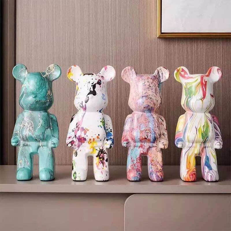 28cm Aesthetic Figure Ceramics Saving Pot Statue Violent Bear Figurine Sculpture Luxury Livingroom Decoration Home Ornament 26W0319