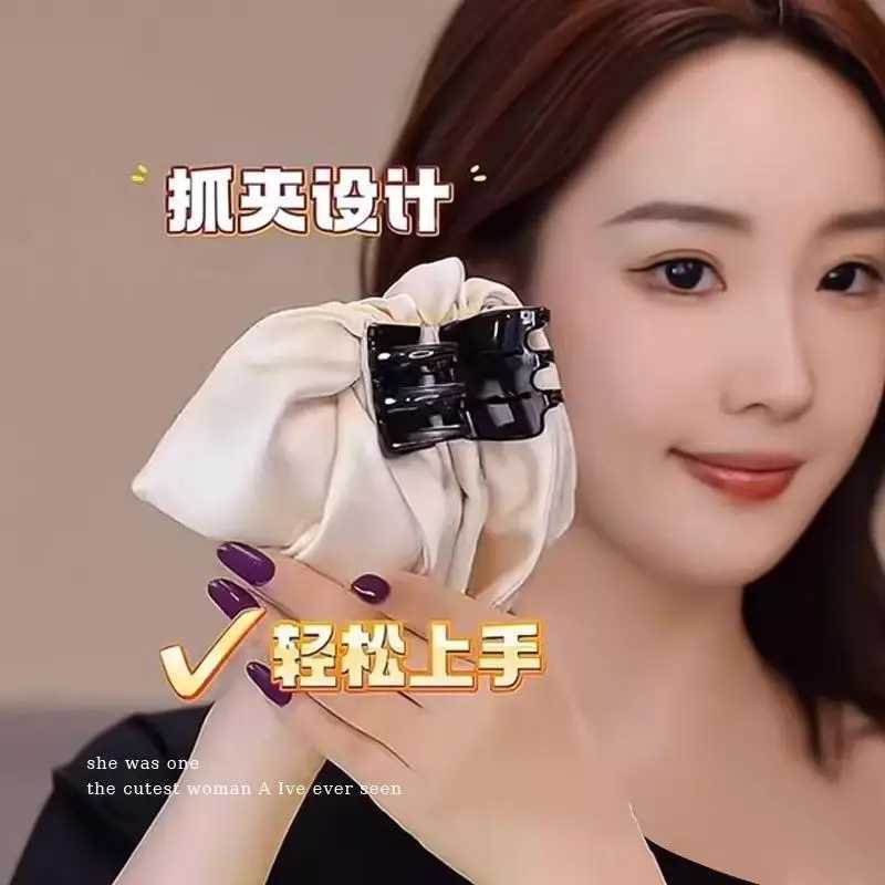 French Satin Large Bow Hair Claw Clips Elegant Ponytail Holder Women Girls Hair Barrettes Clamps Hairpins Chic Hair Accessories H260319