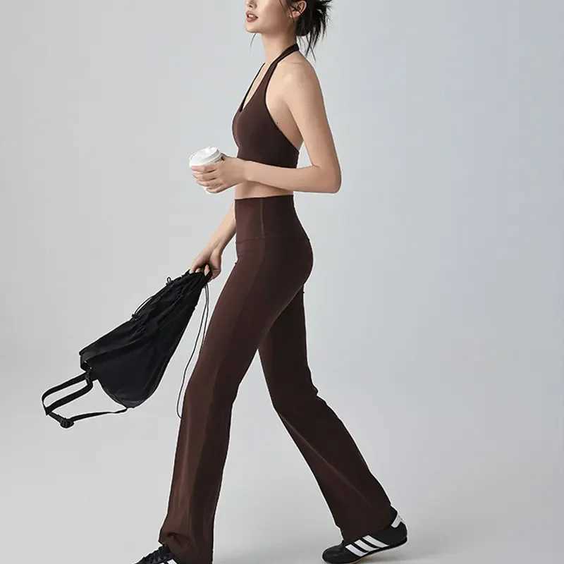 Solid Color Breathable Naked Feel Sexy Backless Sports Bra Halter Neck Fitness Crop Top Sports Running Cycling Workout Yoga Vest Z20260319