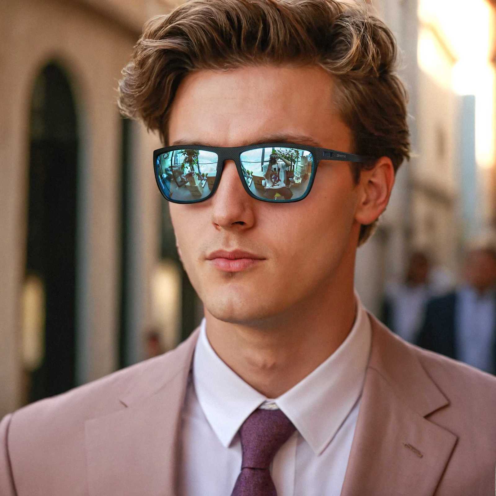 ZENOTTIC Polarized Sunglasses for Men Shades Lightweight TR90 Frame UV400 Protection Square Outdoor Trave Driving Sun Glasses H260319 - view 3