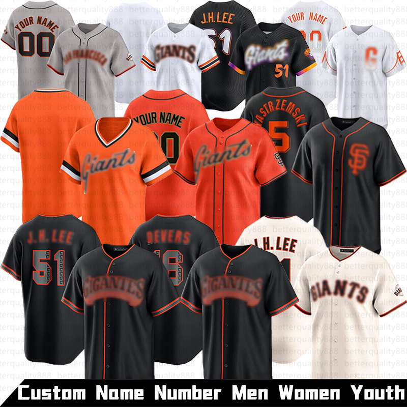 #51 Jung Hoo Lee Jersey Logan Webb Jersey Matt Chapman Jersey Willy Adames Patrick Bailey Lamonte Wade Jr. Marco Luciano GiantsJersey Custom Baseball Jerseys