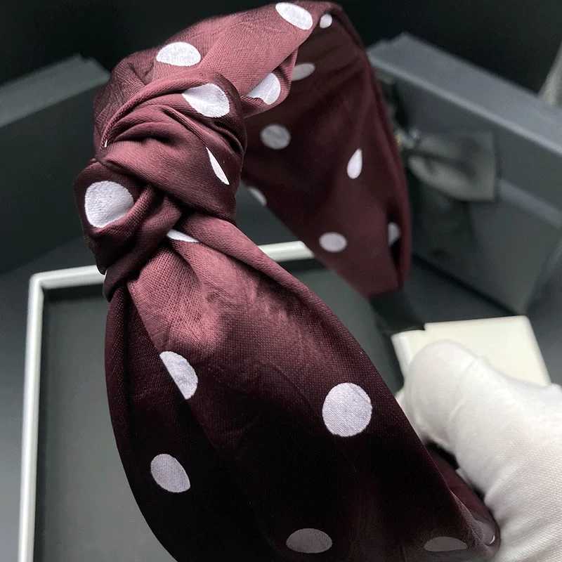 Light luxury headband with satin polka dot hair clip womens fashionable adult headpiece wide edge pressed hair H260319