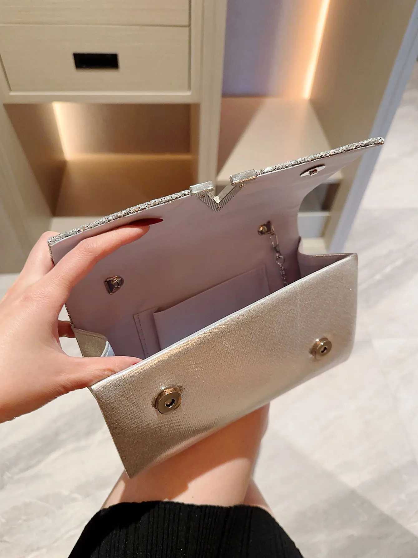 Shiny Rhinestone Evening Bag Clutch Romantic Wedding Bridesmaid Bag Evening Party Bag Prom Bag Dress Bag Shoulder Messenger Bag W260319 - view 3