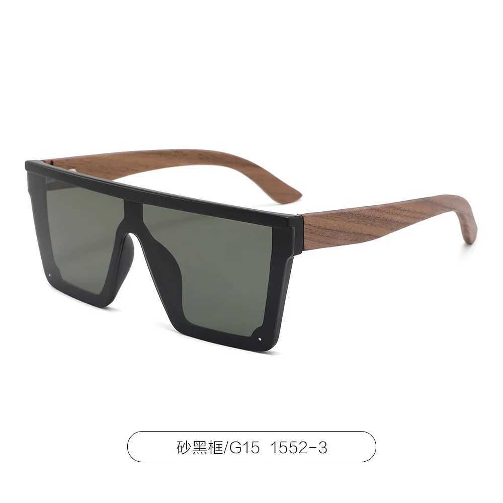 Rimless Wood Temple Sunglasses Unisex Square Oversized Bamboo UV400 Retro Trendy European American Fashion Sun Glasses H260319 - view 4