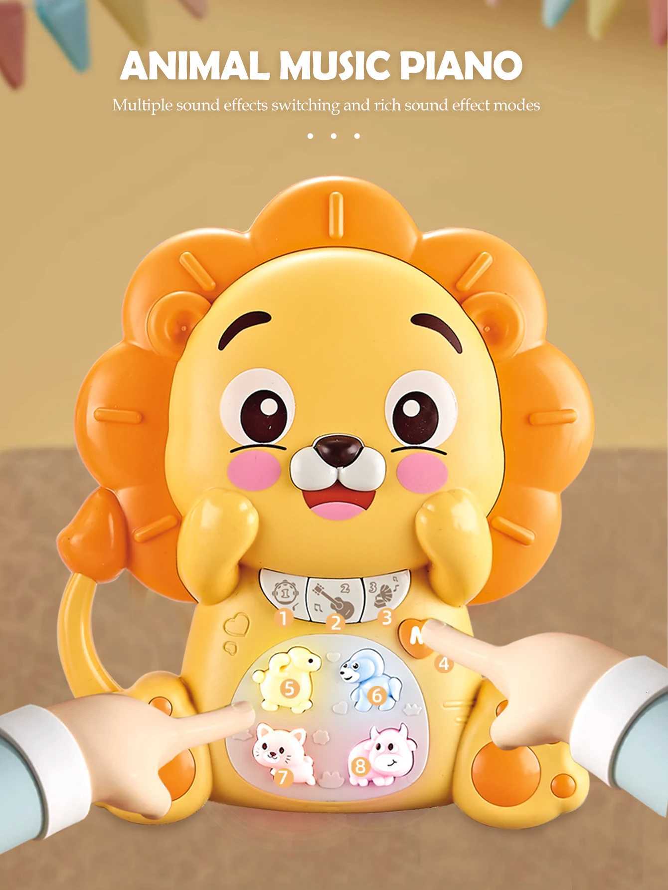 Cartoon Animal Electronic Keyboard Lighting Music Piano Multi-mode Sound Effect Switching Puzzle Early Education Toys for 3 Y260319