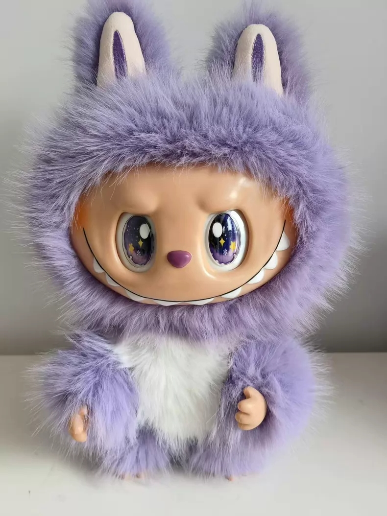 38cm Labubu The Monsters Purple Pink Vinyl Doll Figurine High Quality Exquisite Craft Valentine's Day Gift QIAOWANTONG