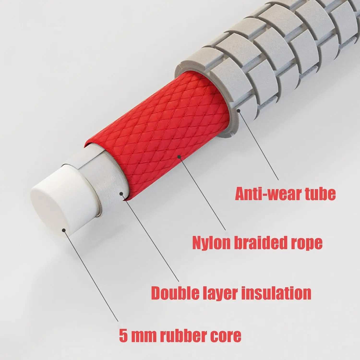 Long Jump Rope for Kids and Adults Adjustable Double Dutch Skipping Rope with Durable Nylon Core 360 Rotation M260319