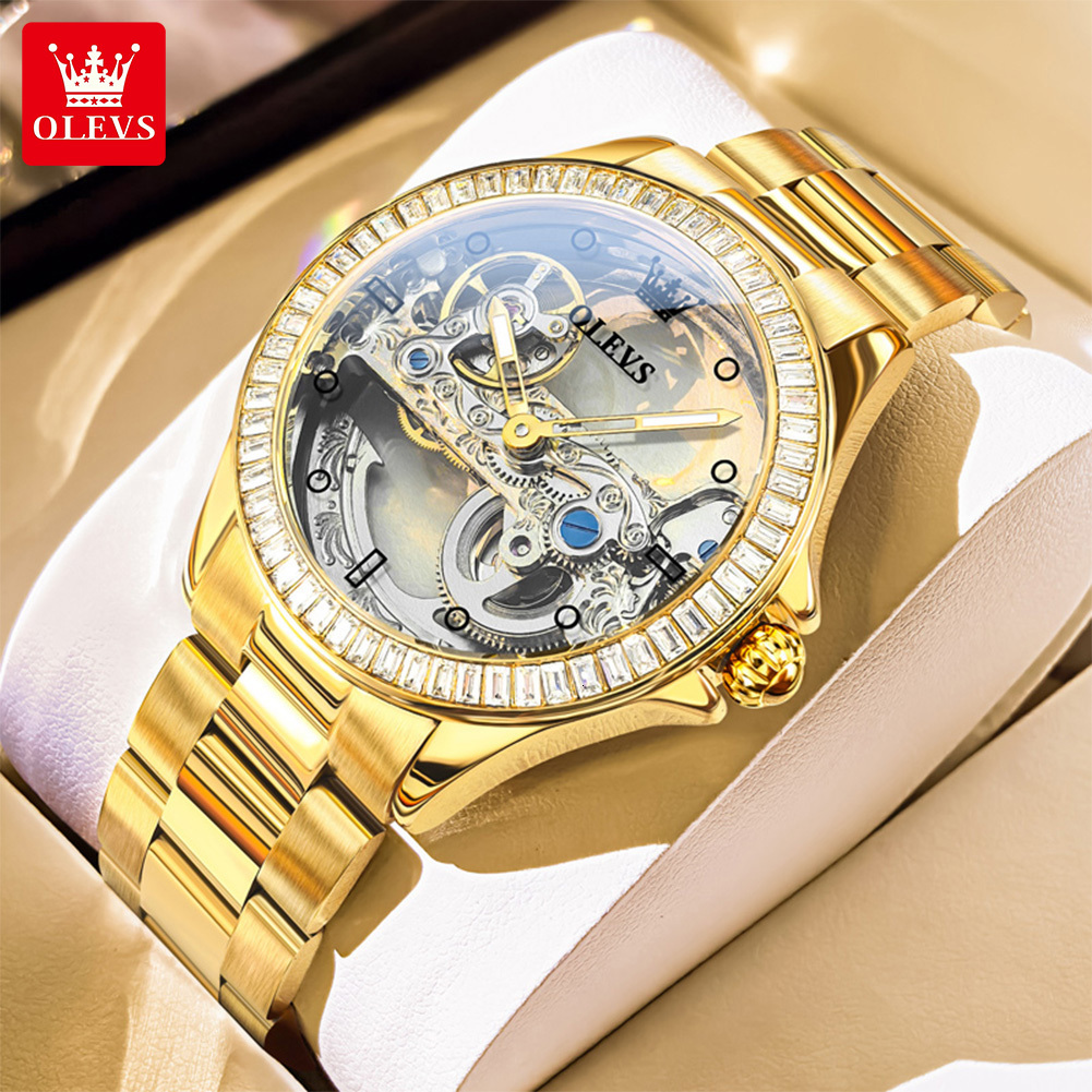 Watches Men Designer Watch Fashion Ouly Brand Watch Direct Sales Personalized Fashion Hollow Diamond Waterproof Leather Strap Women's Watch