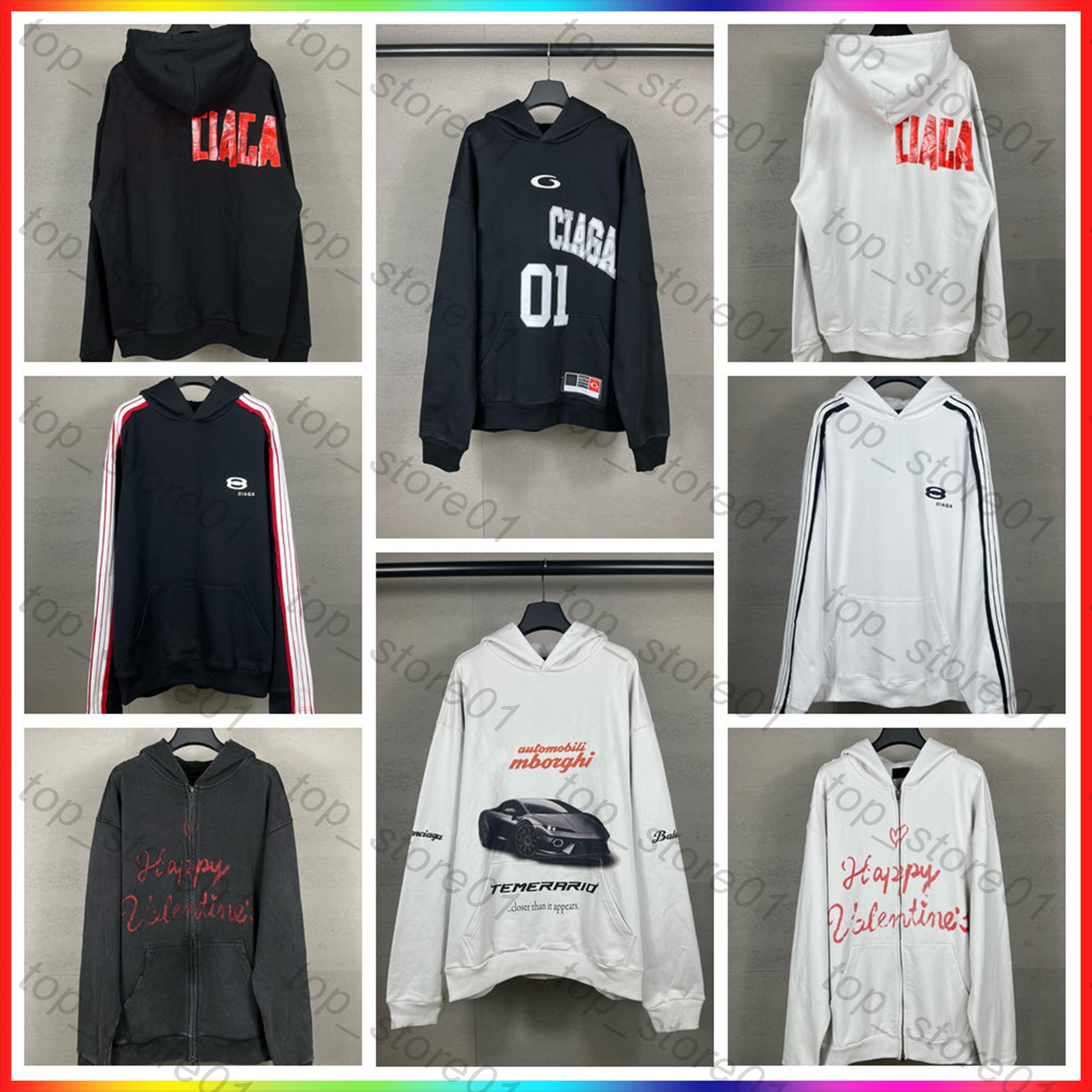 5A Designer Hoodie Mens Paris Clothes Mens Autumn and Winter Womens High Street Trend Hoody Loose Pullover Sweatshirts Oversize Hip Hop Embroidered Letters Hooded