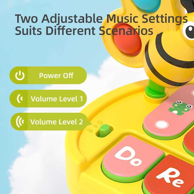 Mini Baby Piano Toy Light Up Music Keyboard Toys for Toddlers with 4 Modes Infant Educational Early Learning Toys Musical Toy Y260319