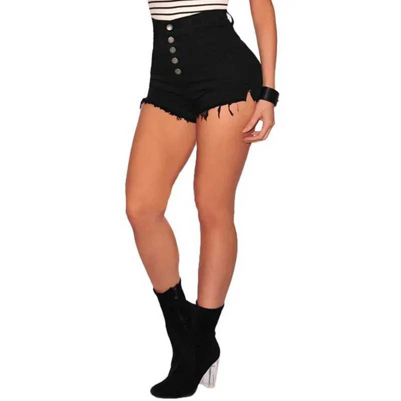 American Woman New Fashion High Waist Wide Leg Jeans Female Streetwear Loose Pants Girls Black White Harajuku Denim Baggy Shorts M260319