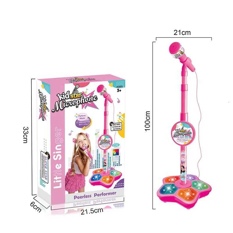 Kids Microphone with Stand Karaoke Song Machine Music Instrument Toys Brain-Training Educational Toys Birthday Gift for Girl Boy Y260319