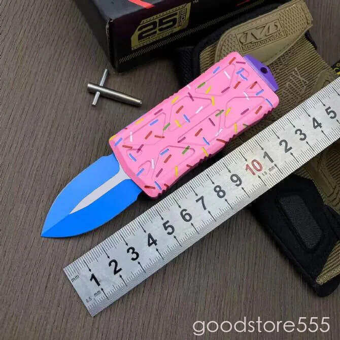 fixed blade knife 2Models Mini Donut Exocet Money Clip Fixed Blade Knife 1.96 pocket knife D2 Blade, couteau Aviation Aluminum Handles