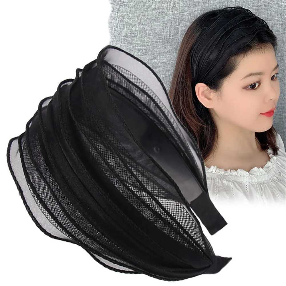 Wide Women Hairband Solid Lace Turban Solid Elastic Hair Bands Hair Accessories Headband for Women Girls Headdress Dropship Gift H260319