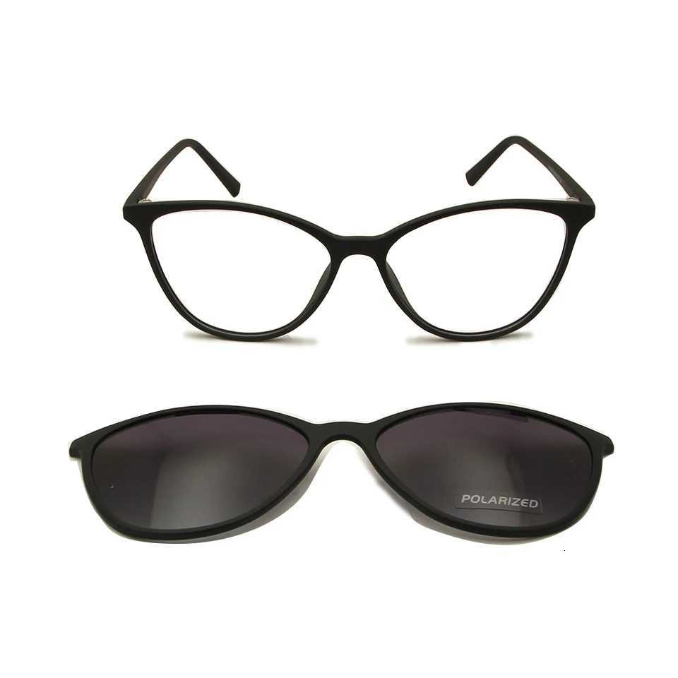 TR90 Ultralight Cat Eye Sun Glasses For Women Eyeglasses Frame With Polarized Magnet Clip On Sunglasses Female Uv400 Oculos De H260319 - view 6