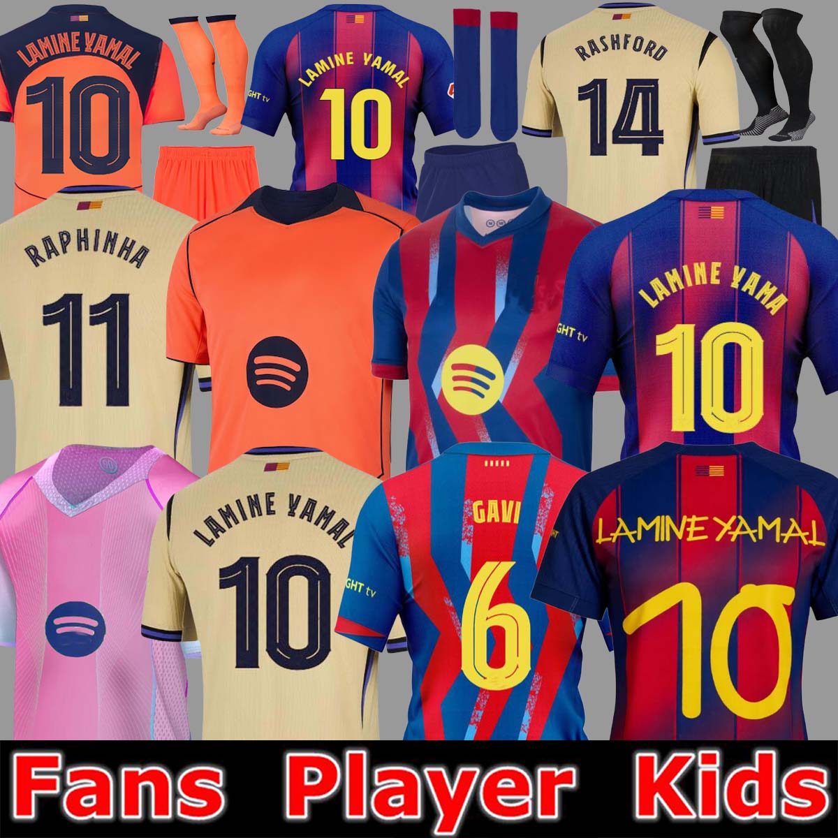 25 26 27 LAMINE YAMAL Lewandowski Soccer Jerseys GAVI Raphinha FERRAN 2025 2026 Football Shirt TOP F. DE JONG Men Women Kids