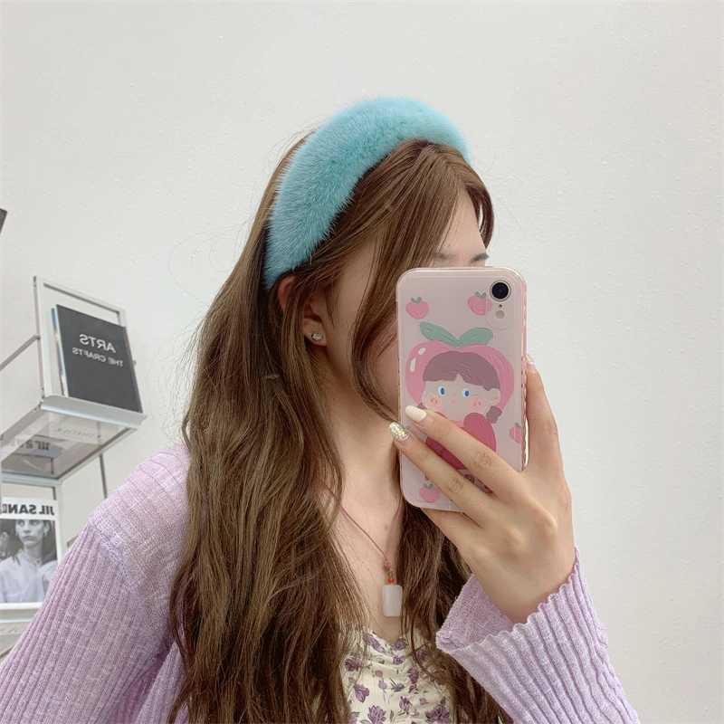 2023 Hot Sale Women Luxury winter 100 Real Mink Fur Headbands High Quality Real Fur Hair Band Lady Fashion Hair Hoop Furry Gift H260319