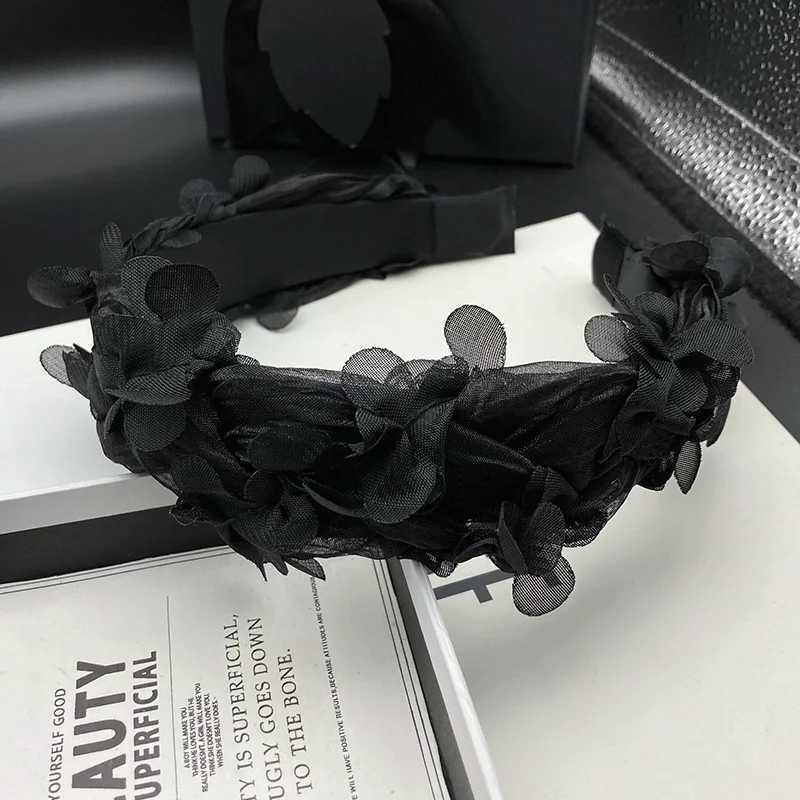 Black new hair clip womens high-end feel handmade personalized hair tie headpiece pressed hair wash headband H260319