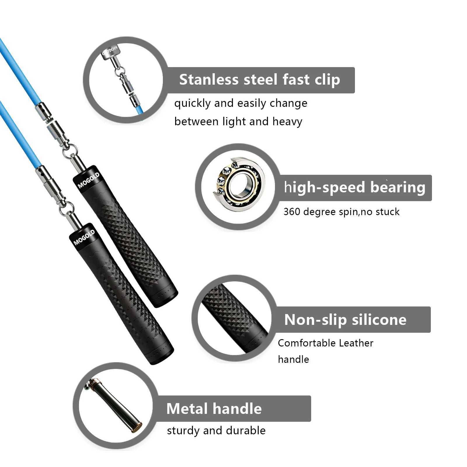 1 Set MOGOLD Professional Jump Rope Adult Weighted Fat Burning Body Shaping Indoor Gym Workout Equipment Aerobic Unisex M260319