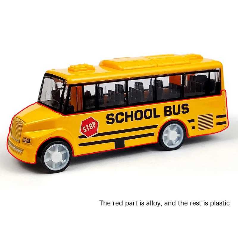 High Quality Cool School Bus Toy Simulate Exquisite Interesting Body For Yellow Bus With Pull Back Mechanism Y260319