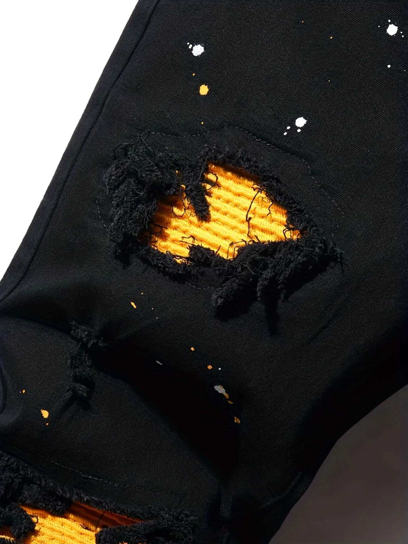 Mens Splash-Ink Patchwork Jeans M260319