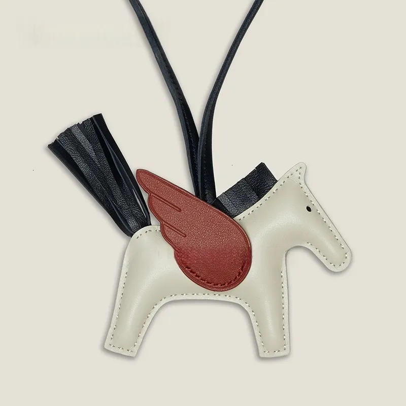 Handmade Little Pegasus Bag Charm High-end Sheepskin Hand-sewn Rodeo Pony Pendant Keychain Car Hanging Decoration
