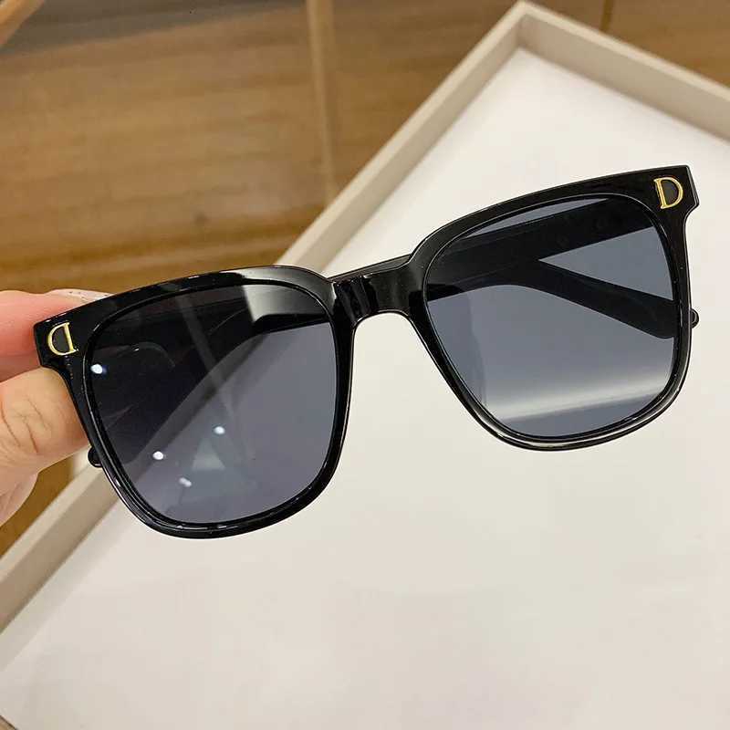 Womens Black UV Protection Sunglasses D-Shaped Accent Face-Slimming for Big Faces Stylish Versatile Sun Shades H260319 - view 6