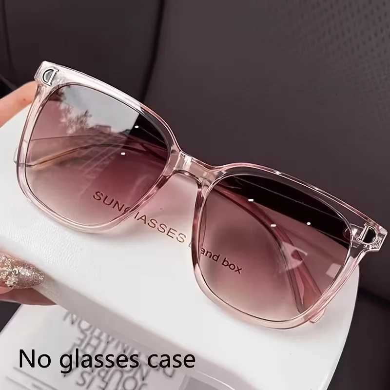 Womens Pink UV Protection Sunglasses D-Shaped Accent Face-Slimming for Big Faces Stylish Versatile Sun Shades H260319 - view 4