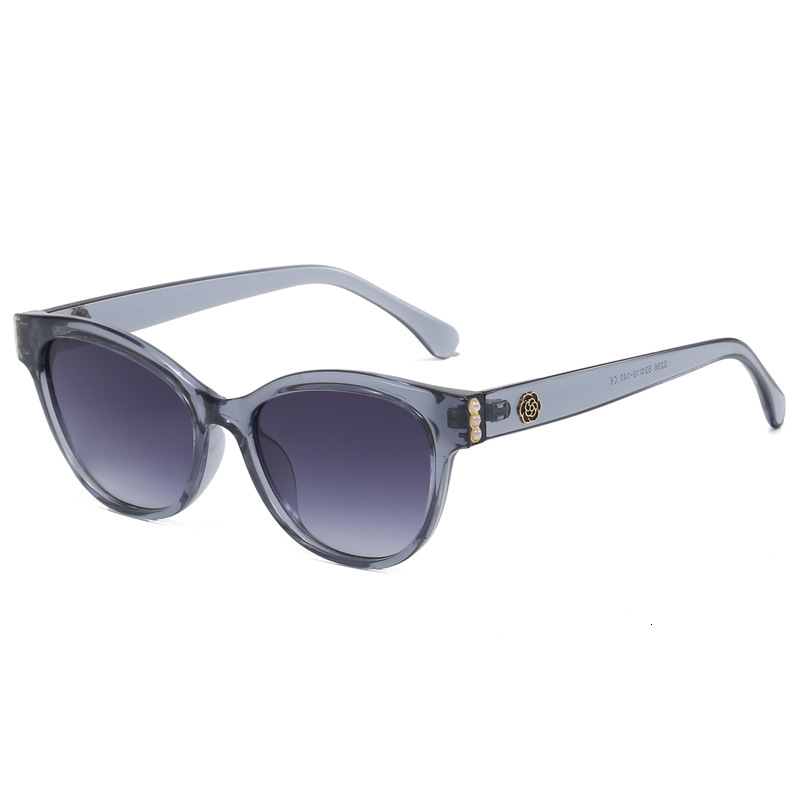 Luxury Brand Designer Sunglasses 2025 -Style UV Protection Cat-Eye Sunglasses, Same Style As On Xiaohongshu, Large Frame Camellia Fashion Sunglasses, 
