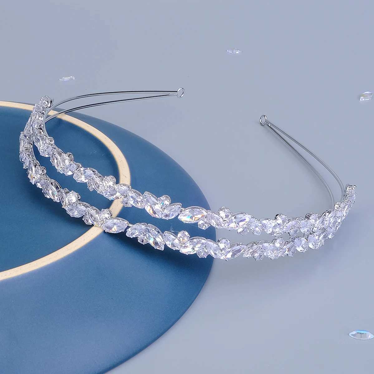 Double Crystal Hair Bands For Women and Girls Simple Fashion Tiara Party Headpieces Accessories Bridesmaid Gifts H260319