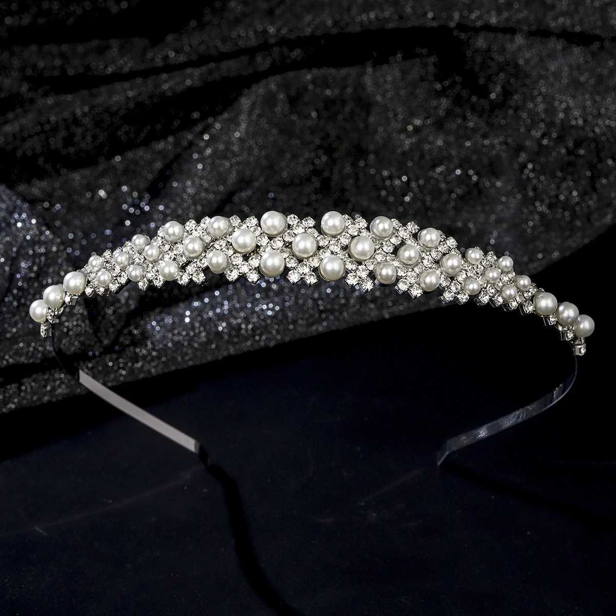 Silver Pearl Rhinestone Crown Fashionable Daily Hair Bands Party Birthday Classic Headdress Accessories Bridesmaid Gifts H260319