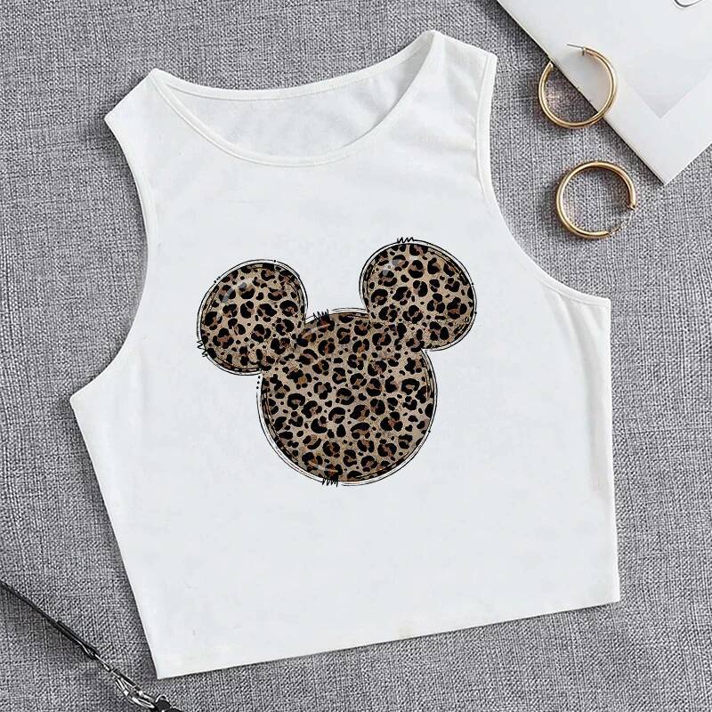 90s Y2k Vest Mickey Minnie Mouse Crop T-shirt Women Tank Top T Shirt Female Clothes Kawaii Disney Cropped Tshirt - view 7