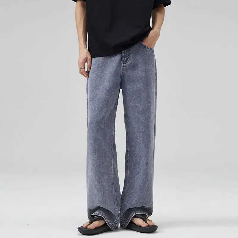 Mens Washed Loose Straight Leg Jeans Spring And Autumn Styles Plus Size Fashionable Retro Fashion Trendy Brand Casual Pants M260319