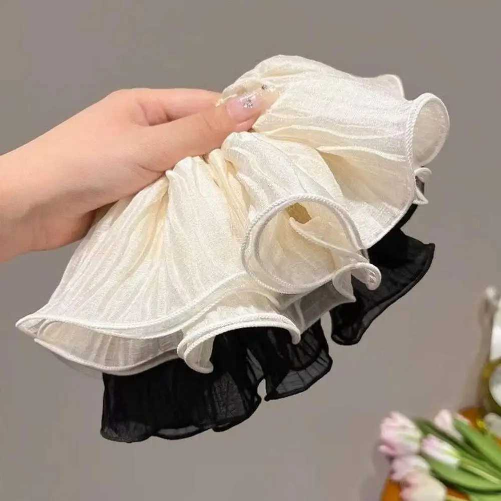 Retro Oversized Bow Hair Clip - Extra Wide Pleated Headband with High Stretch Colon-Style Hair Accessories for Women H260319