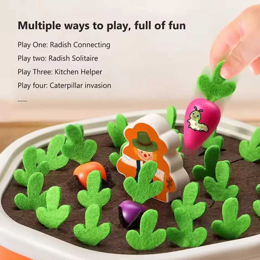 1pcs- Montessori Toys For Toddler Toys Educational Colorful Shape Toy Pull Carrot Set Counting Discouvery Toys For Kids Learning Y260319