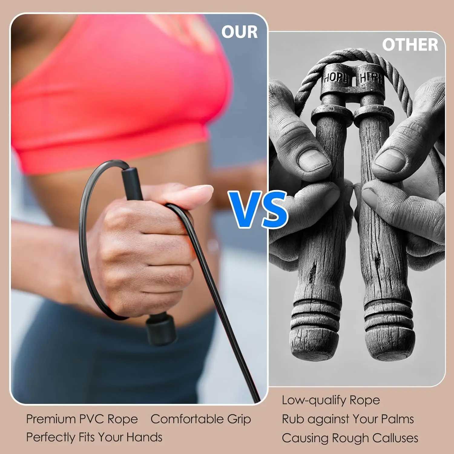 2 Pack Adjustable PVC Jump Rope for Fitness Tangle-Free Speed Rope for Men Women Kids M260319