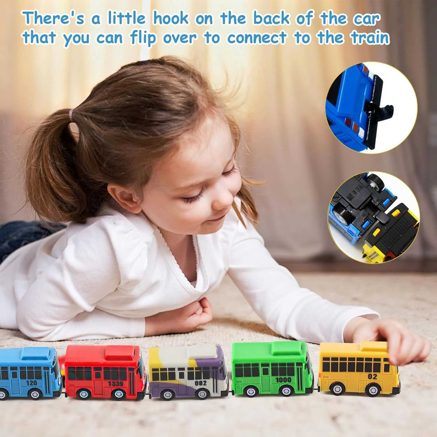 Mini Pull Back Tayo Bus Toy Set with Openable Doors Sliding Cartoon Vehicle Toy for Kids Boys Educational Traffic Playset Gift Y260319
