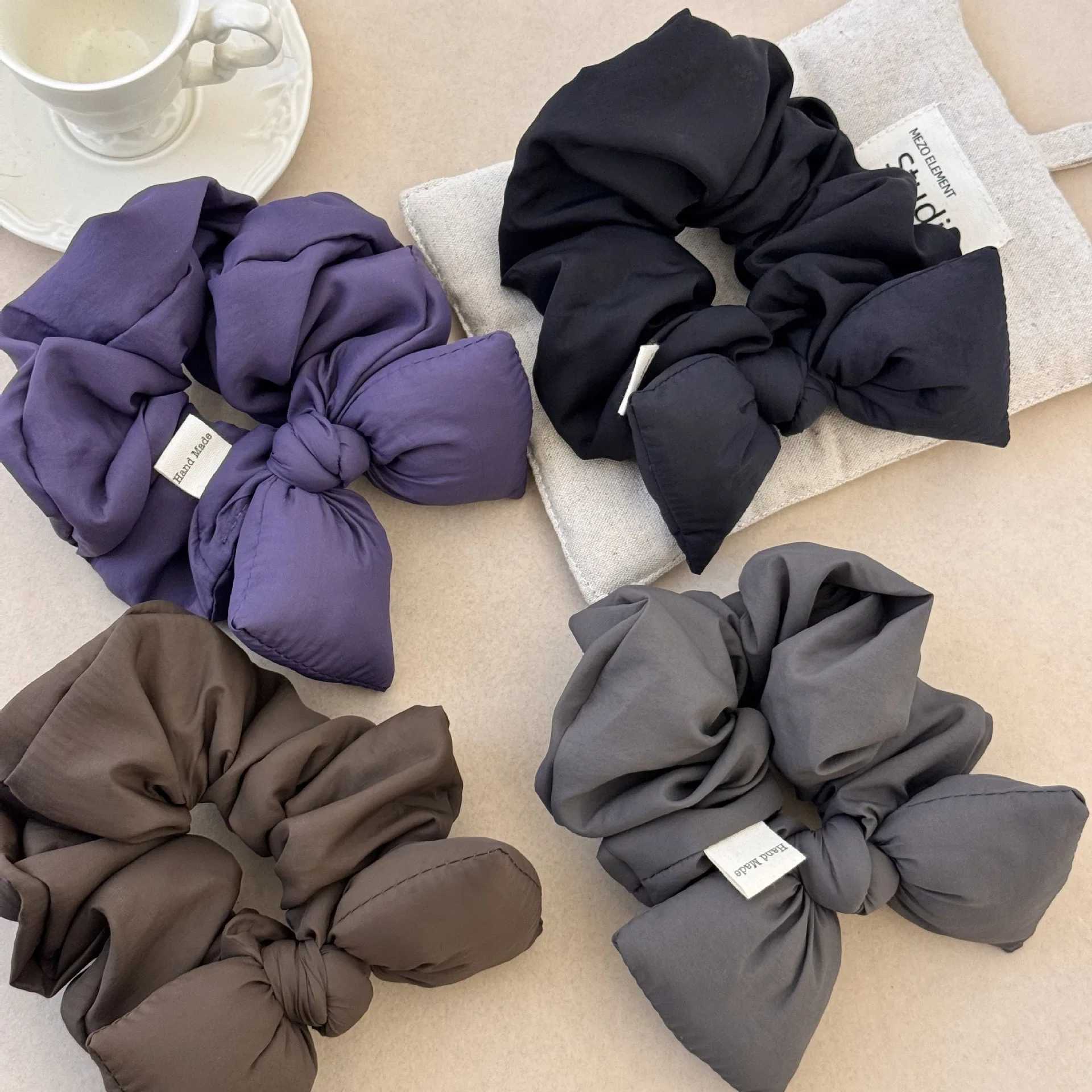 1PC cotton bow scrunchie autumn and winter new large intestine ringfashion temperament hair rope tied ponytail and bun headband H260319