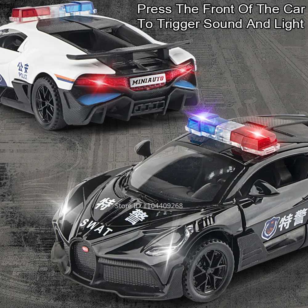 132 Lambor LP750 Divo Police Car Model Toy Alloy Diecast Simulation Doors Opened Sound Light sport cars Models for Boys Gifts Y260319