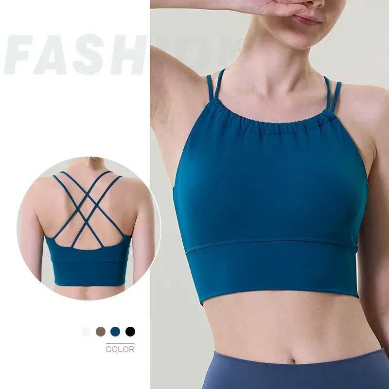Sports Bra Back Cross Yoga Bra Push Up Shockproof Fitness Gym Fitness Underwear Crop Tops Solid Color Women Fitness Bra Vest Z20260319