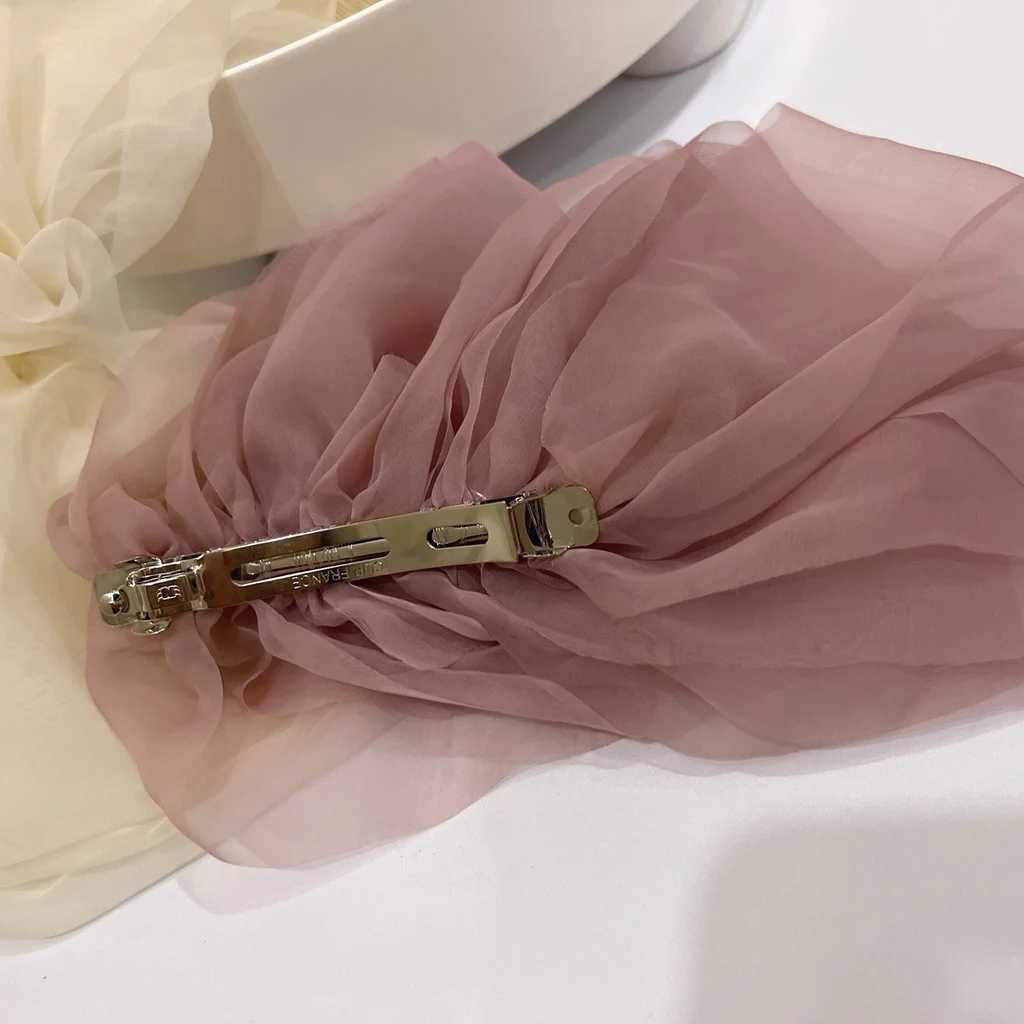 New Bow Hairpin for Women Cute Satin Fabric Hair Clip Korean Chiffon Ponytail Oversized Multilayer Hairpin Hair Accessories H260319