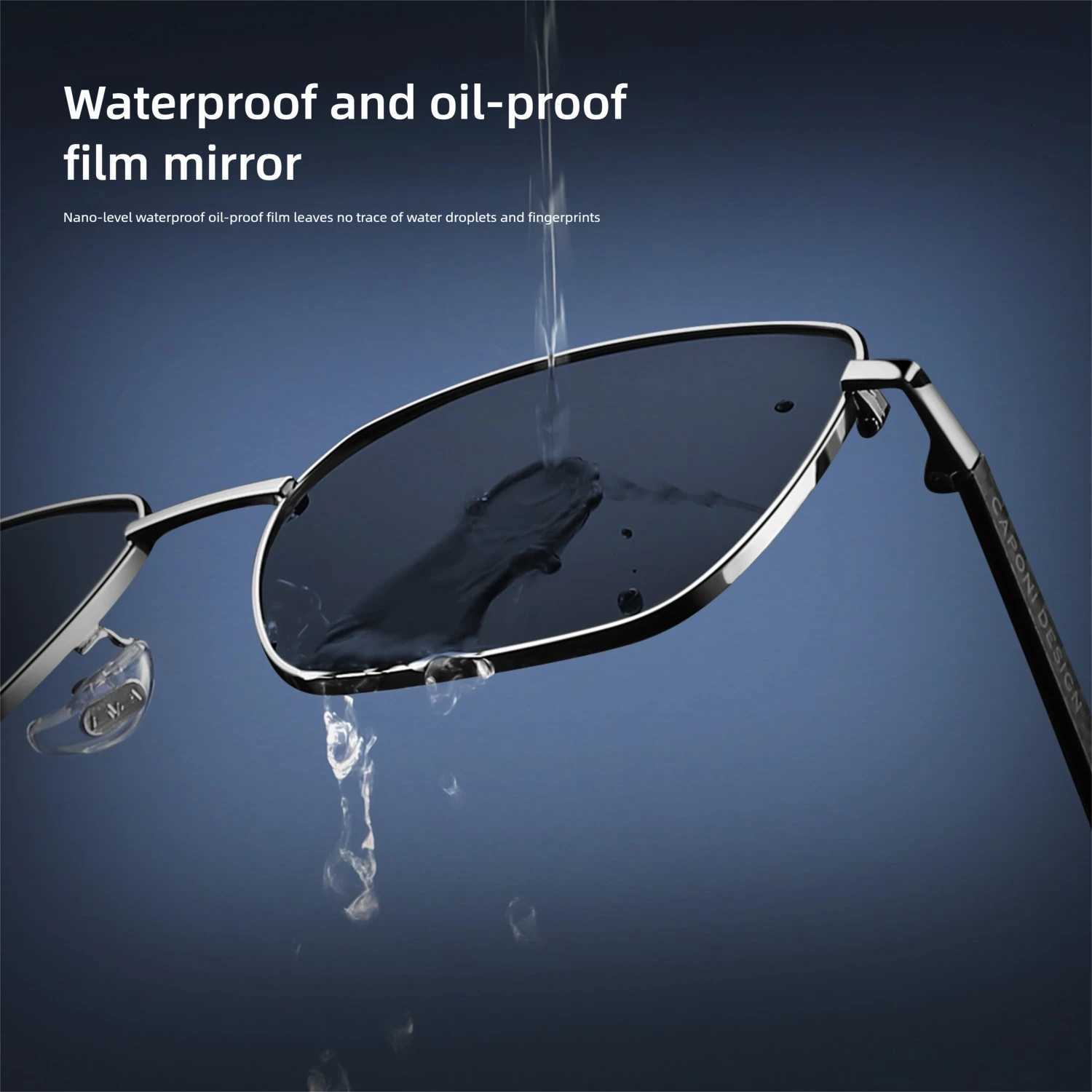 CAPONI Polarized Sun Glasses For Men Light Carbon Fiber Photochromic Black Shades Driving UV420 Oil-proof Lenses Eyewear BS34713 H260319 - view 6