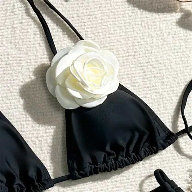 Sexy Rose Flower Bikini Beachwear Swimwear Thong Bikini Women Swimsuits Swimming Bathing Brazilian Bikinis Set Mujer BiquiniT260318