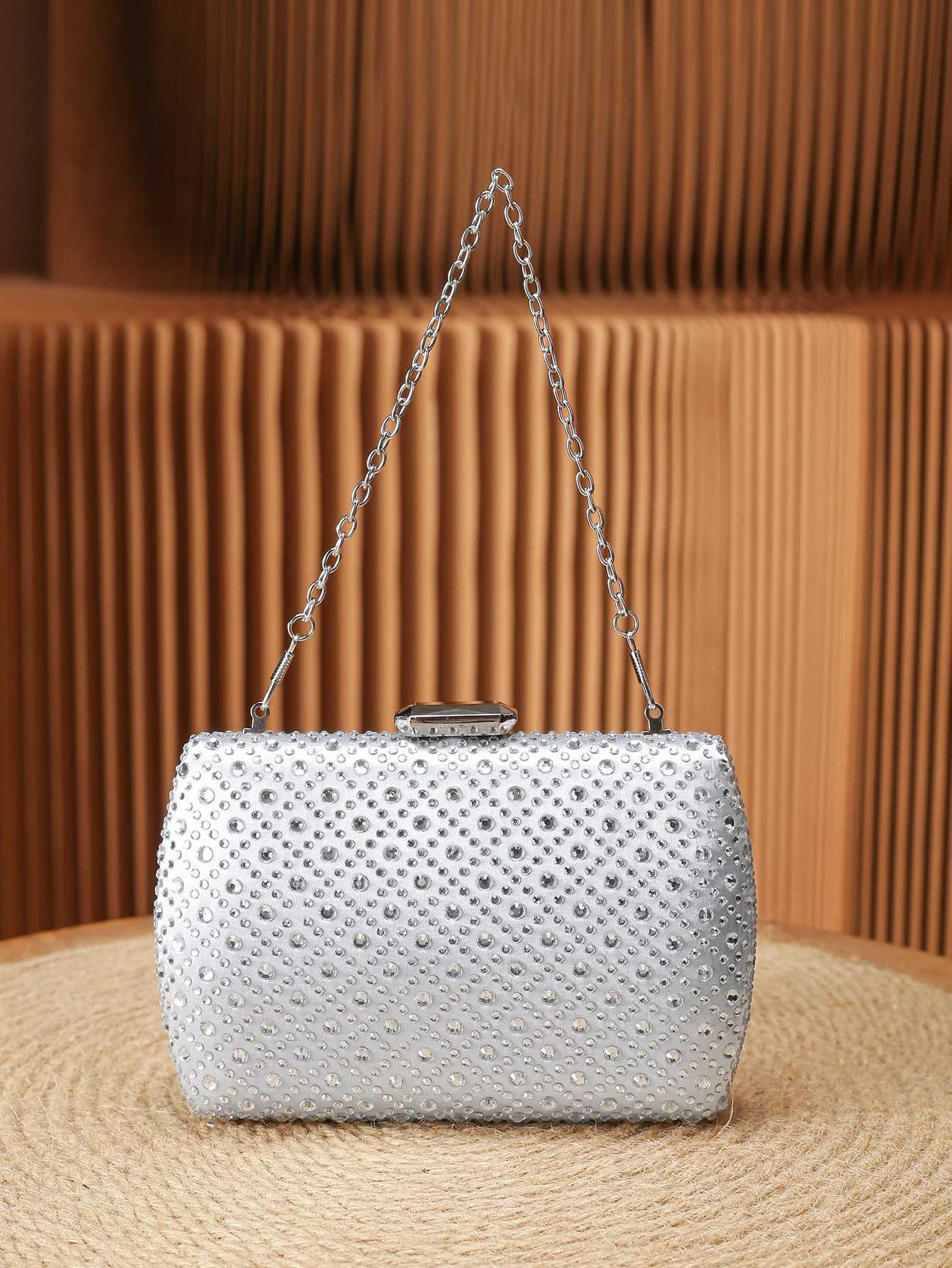 Womens Evening Bag Sparkling Rhinestone Wedding Evening Party Clutch Handbag Purse Chain Shoulder Crossbody Bag W260319 - view 3