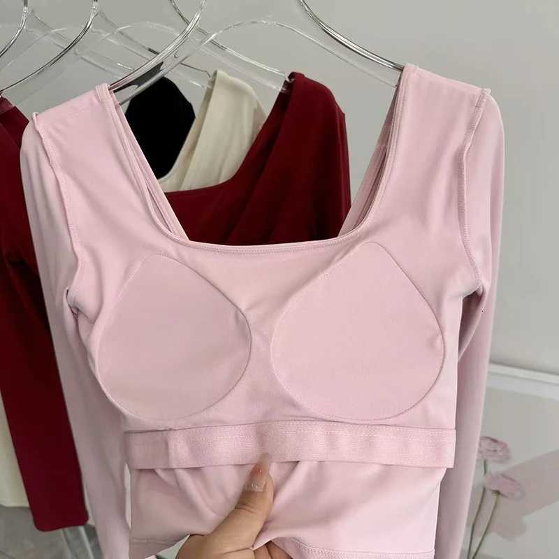 Autumn Slimming Long Sleeved Yoga Top Crossed Back with Fixed Chest Pads for Sports Running Fitness Tight Fitting Shirt Z20260319